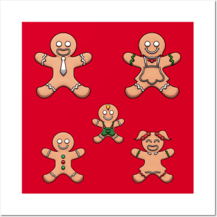 Gingerbread Family Cartoon Posters and Art